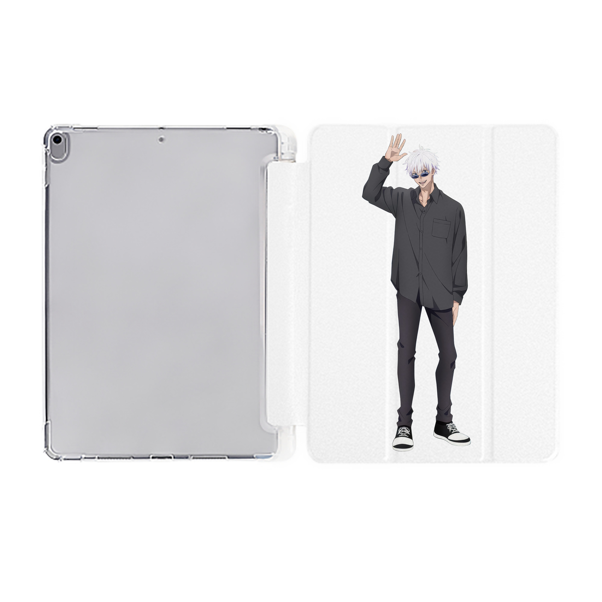 （画像用） 呪術廻戦 Jujutsu Kaisen IPad ケース ペン収納付き 三つ折りスタンド PUレザー×シリコン 対応機種9.5/10.5/10.9インチ